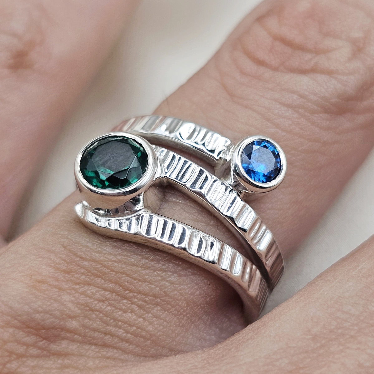 Hammered Multi Cubic Ring image 3