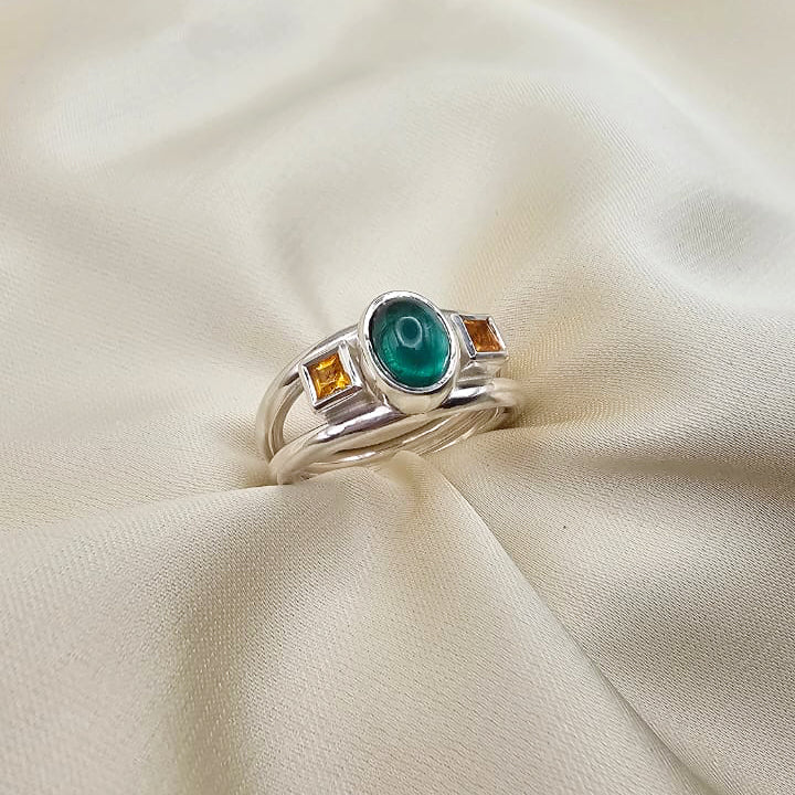 Green Tourmaline & Citrine Ring image 0