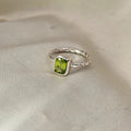Peridot Cushion Ring