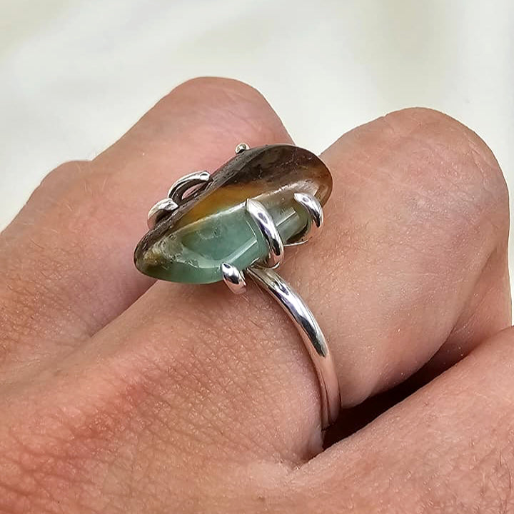 Brown Forest Jasper Claw Ring image 3