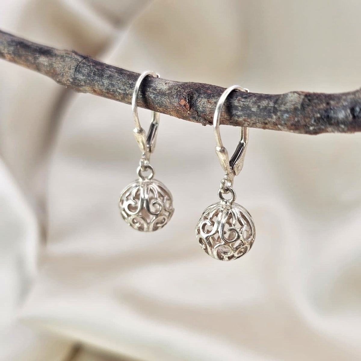 Filigree Ball Drop Earrings