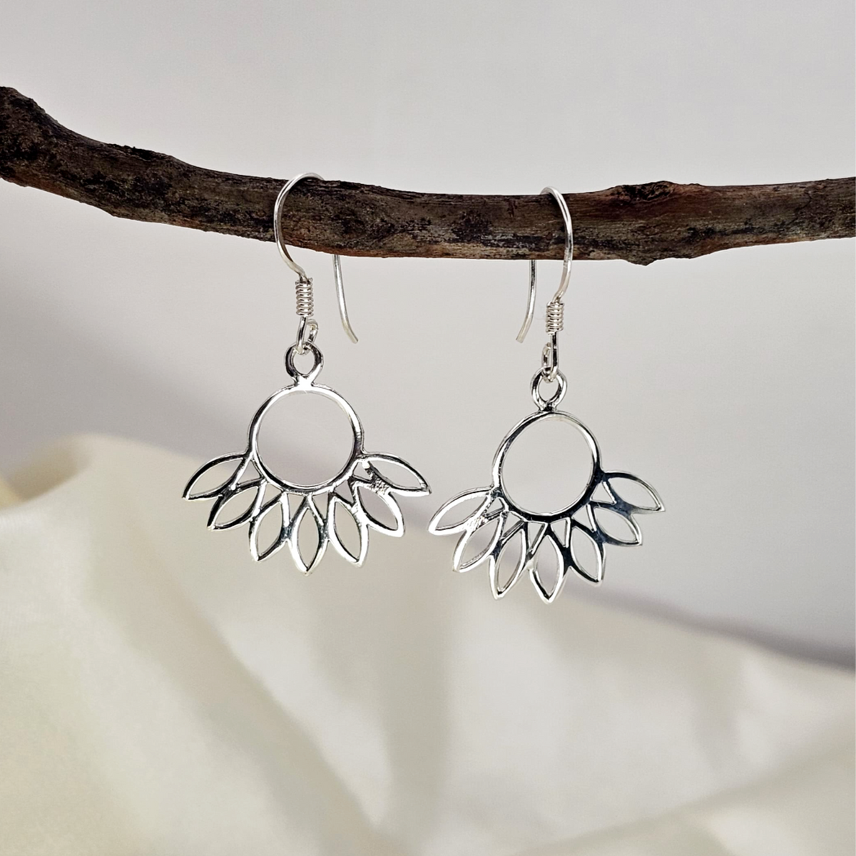 Lotus Bloom Drop Earrings image 3