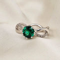 Green Cubic Claw Ring image 0