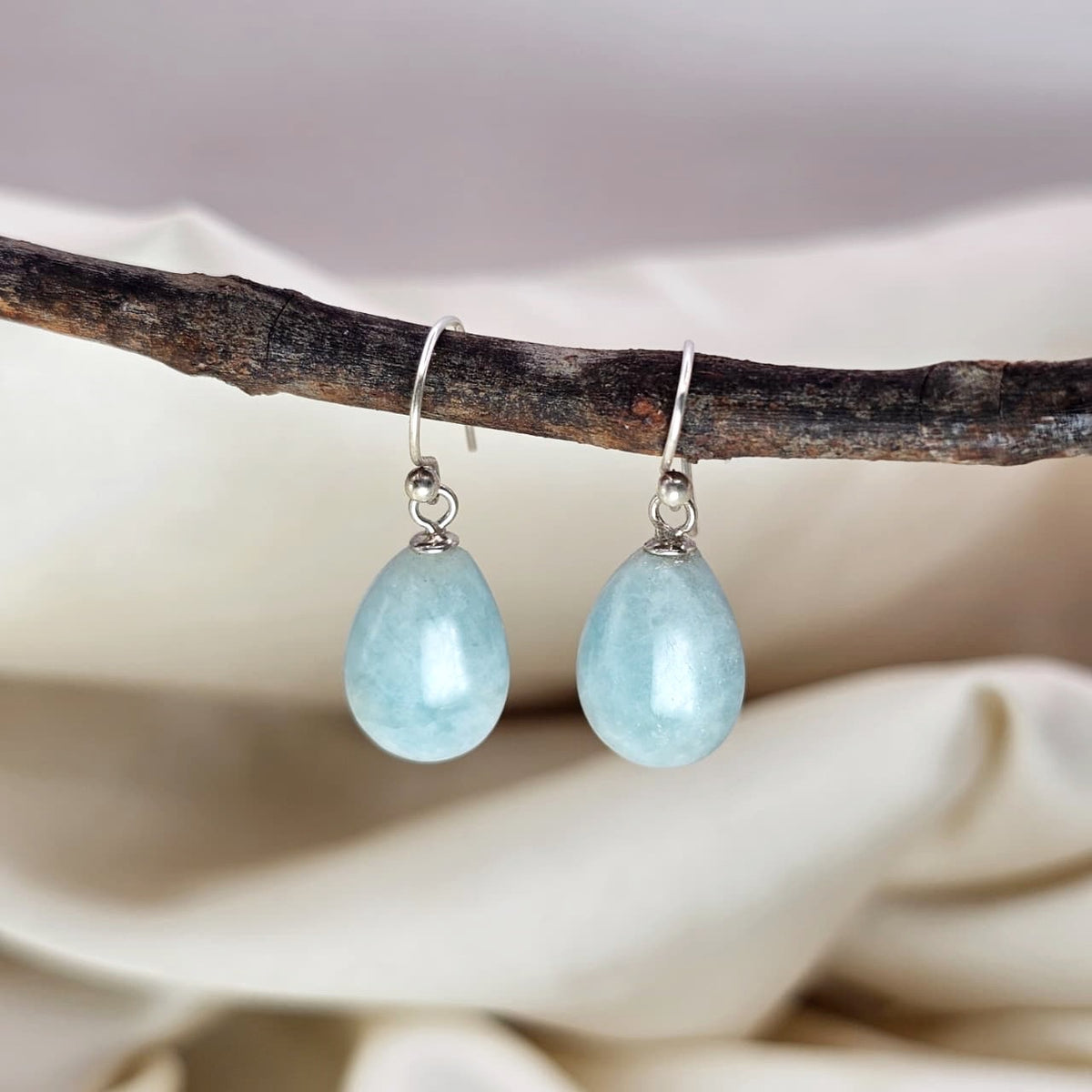 Teardrop Larimar Earrings