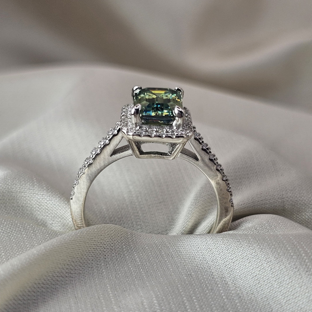 Moissanite Halo Ring