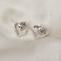Twisted Heart Stud Earrings image 0