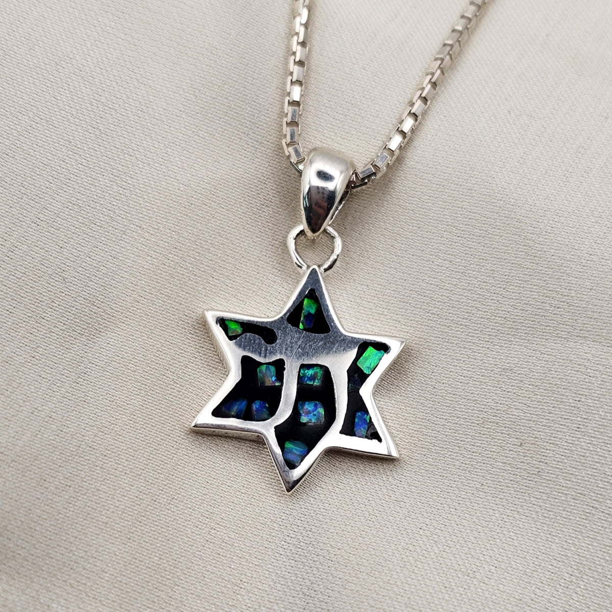 Opaline Jewish Star Pendant image 2
