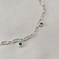 Multicolour Cubic Zirconia Paperclip Bracelet