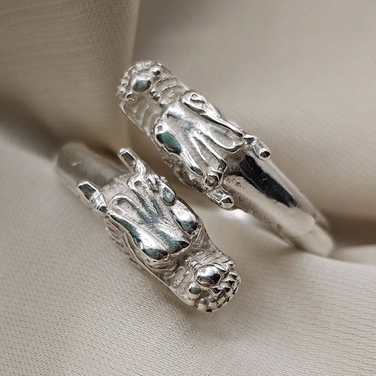Adjustable Double Headed Dragon Ring image 2