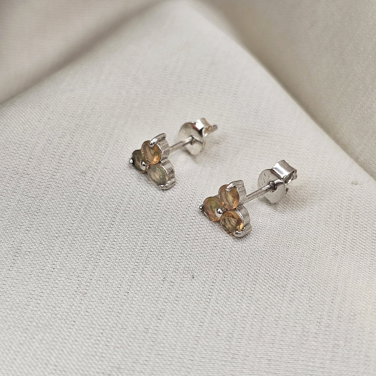 Opal Cluster Stud Earrings