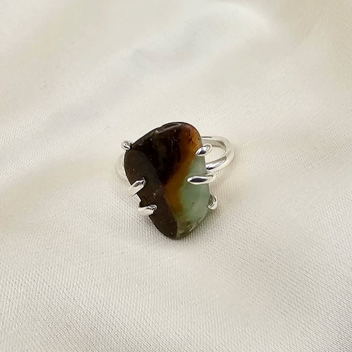Brown Forest Jasper Claw Ring image 9