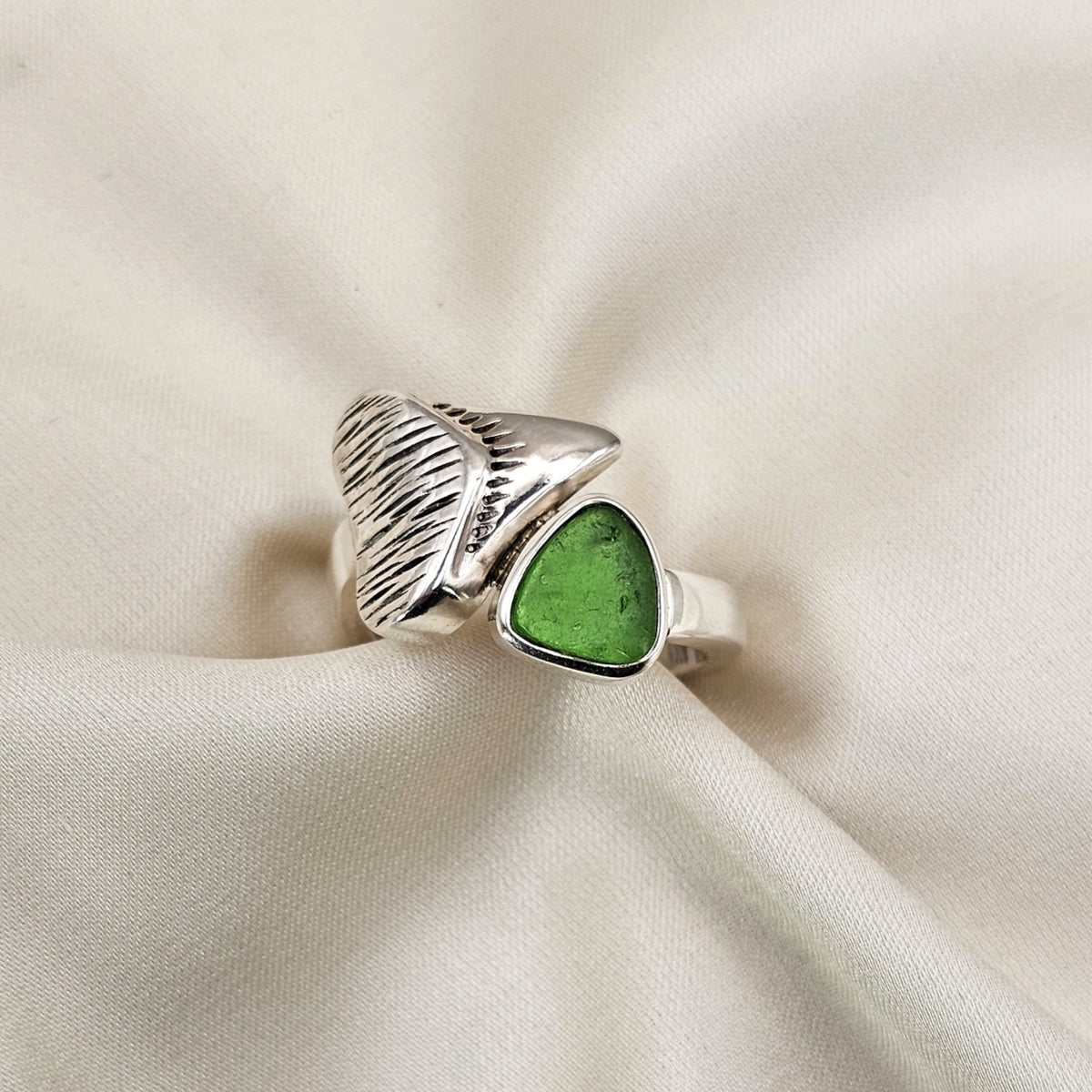 Shark Tooth & Sea Glass Ring image 7