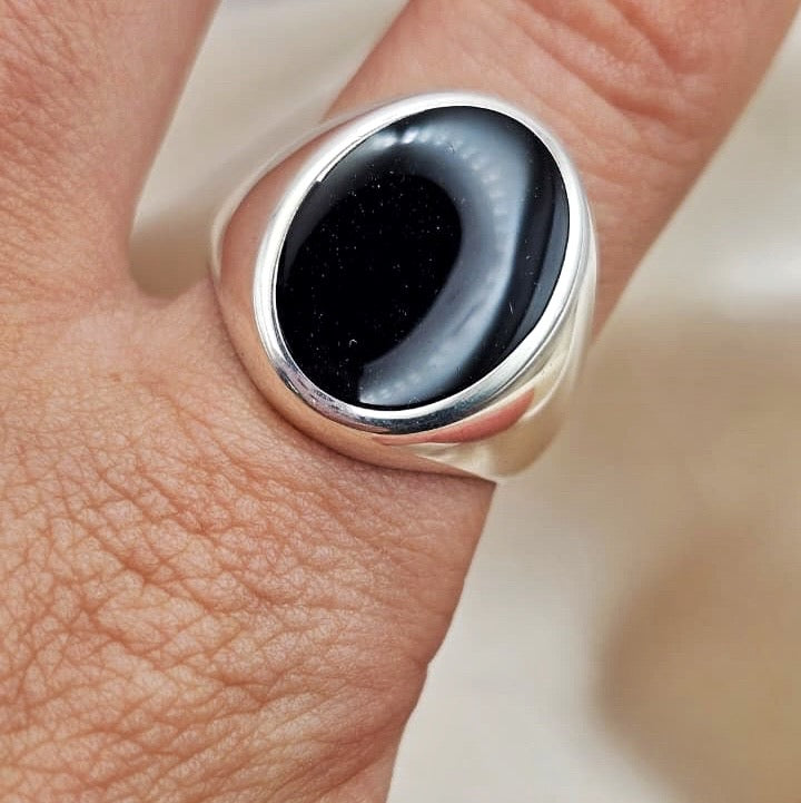 Black Onyx Statement Ring
