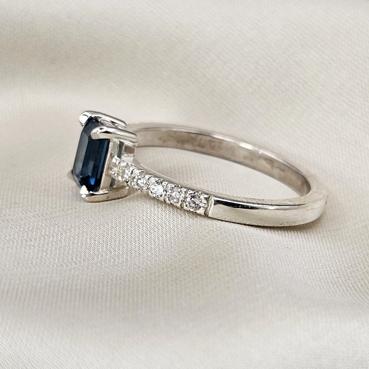 Emerald Cut London Blue Topaz Ring image 2