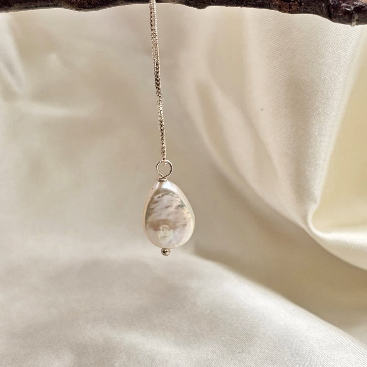 Dainty Chain Necklace with Baroque Pearl