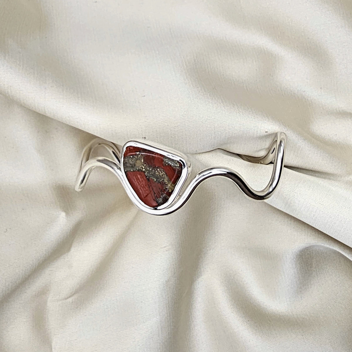 Wavy Bloodstone Bangle image 2