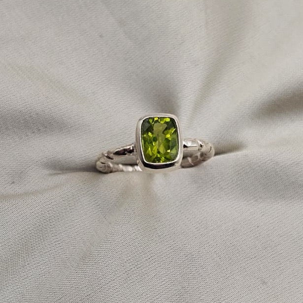 Peridot Cushion Ring
