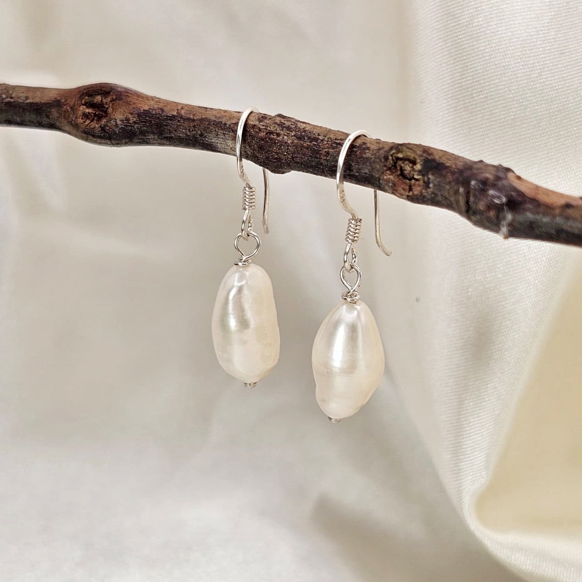 Biwa Freshwater Pearl Drop Earrings