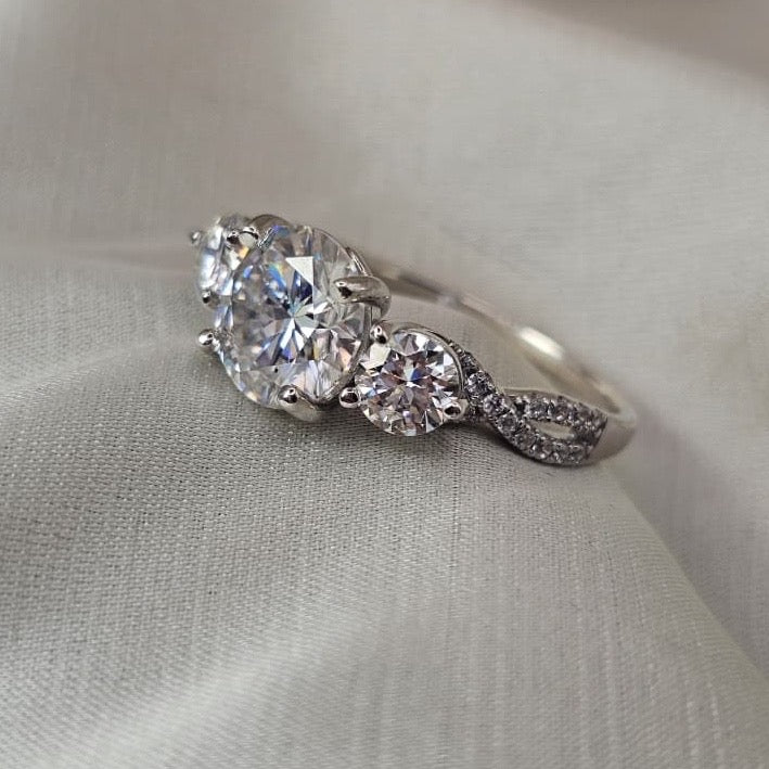 Moissanite Three-Stone Ring