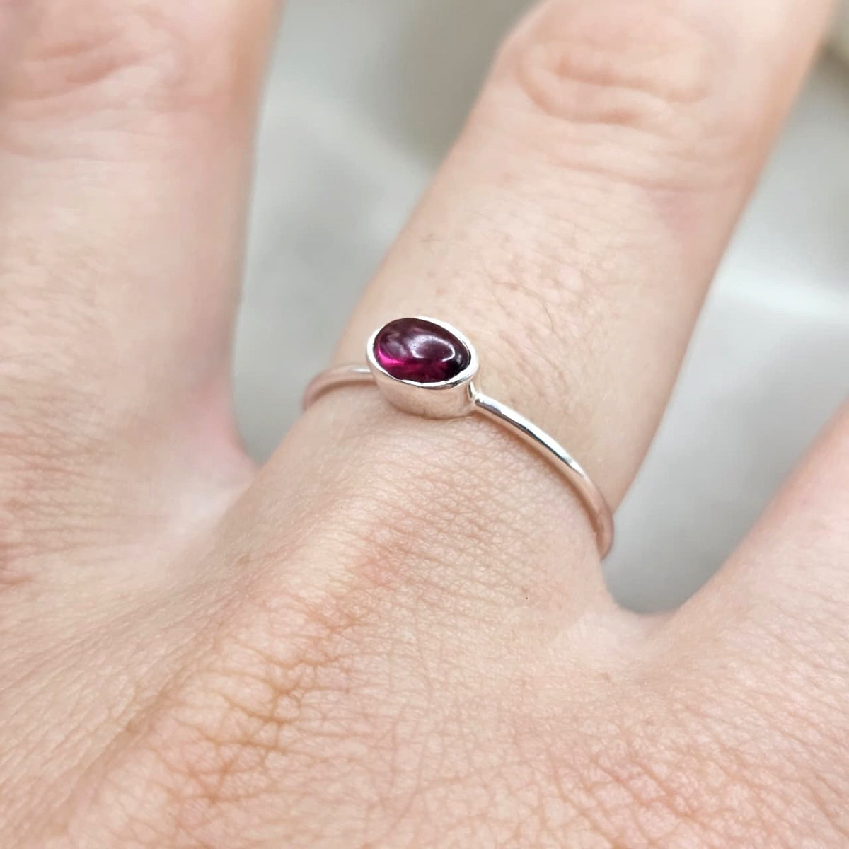 Garnet Stacking Ring