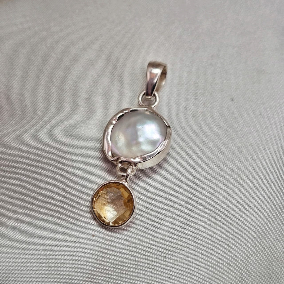 Baroque Pearl & Citrine Pendant