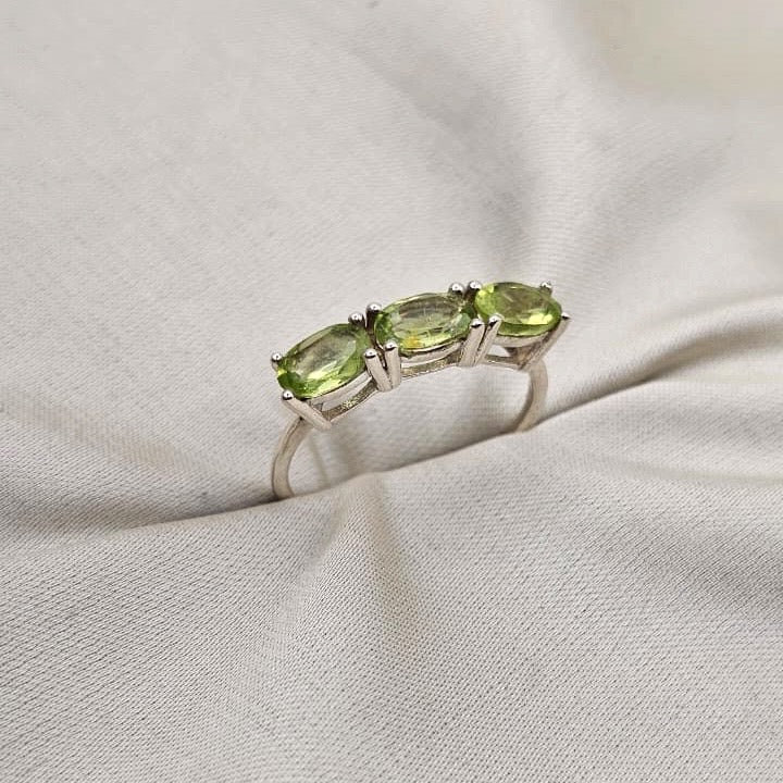 Peridot Three-Stone Ring