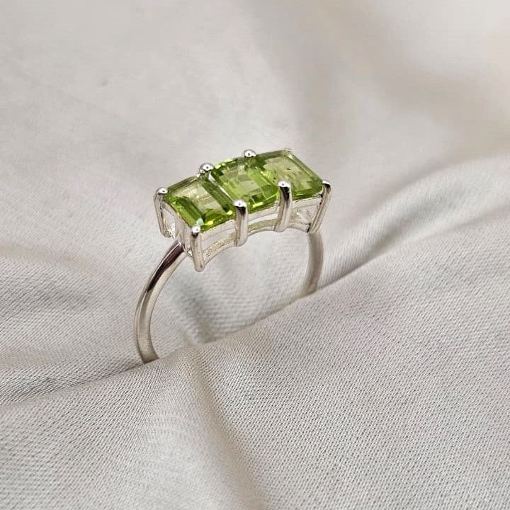 Peridot Three-Stone Ring