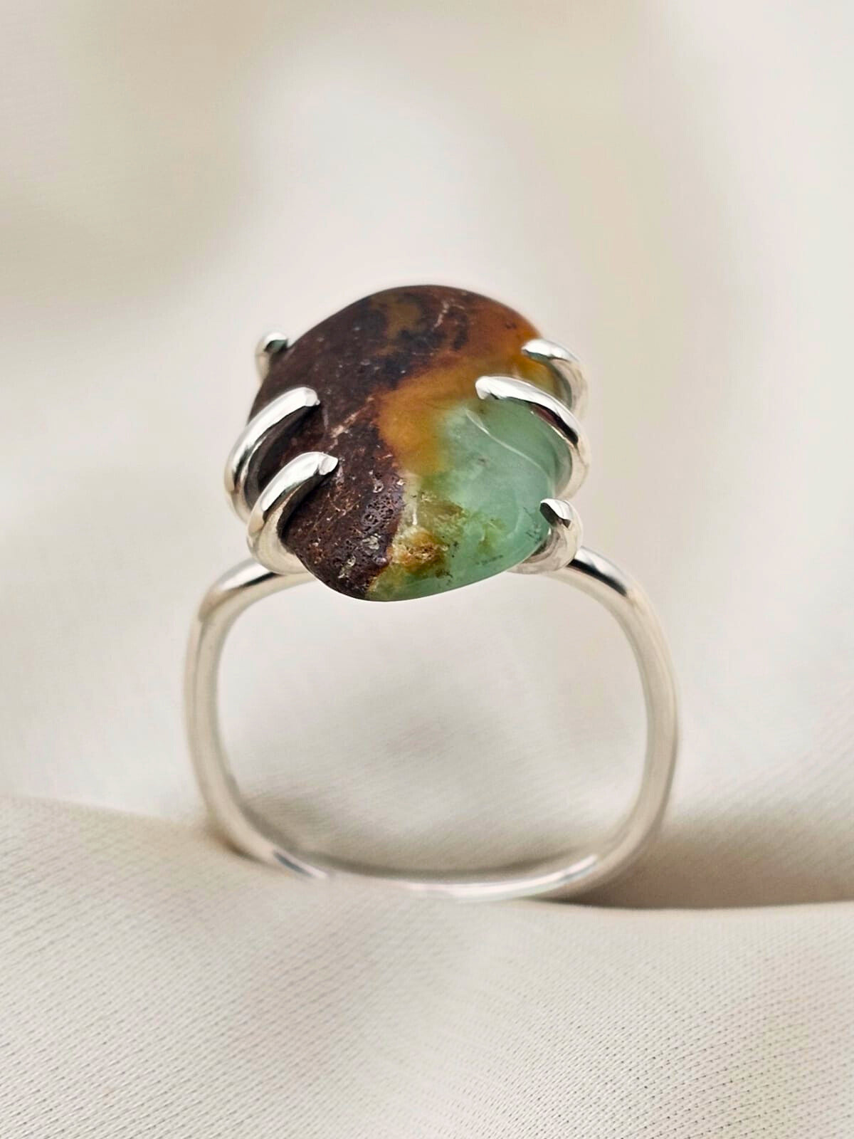 Brown Forest Jasper Claw Ring image 5