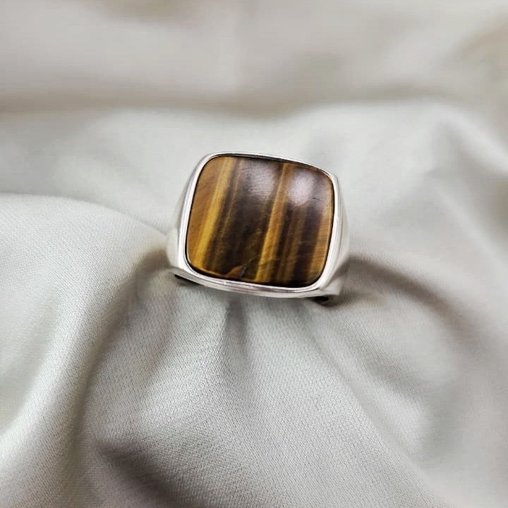 Tigers Eye Signet Ring