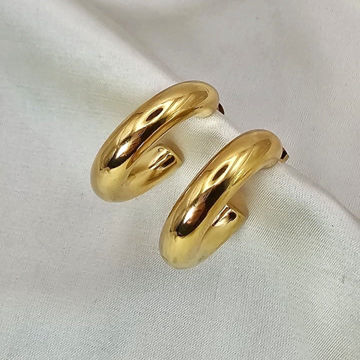 18k Gold Plated Stainless Steel Chunky Hoop Earrings