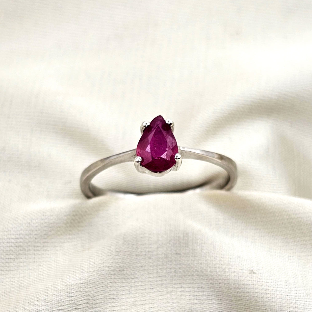 Pear Cut Ruby Ring image 0