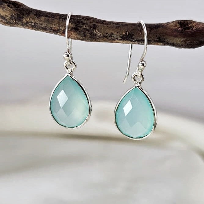 Blue Onyx Drop Earrings