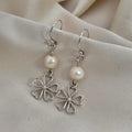 Pearl Flower Drop Earrings image 0