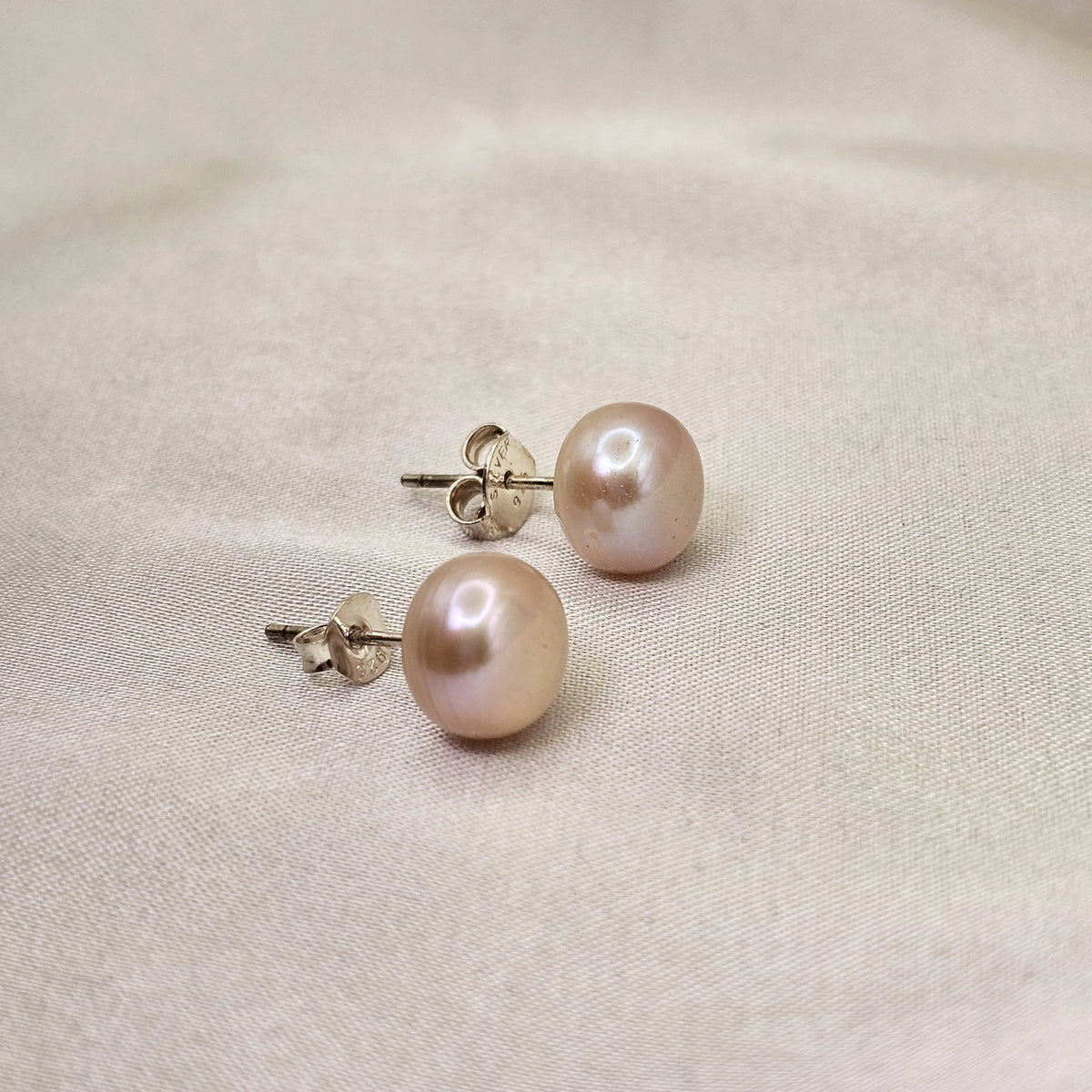 Light Pink Freshwater Pearl Stud Earrings