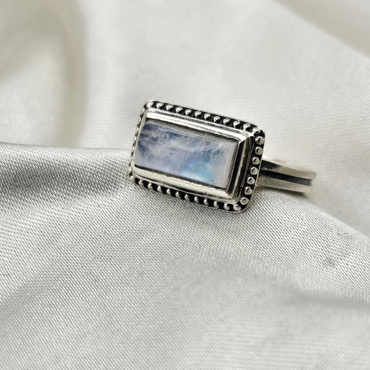 Rectangular Moonstone Ring image 4