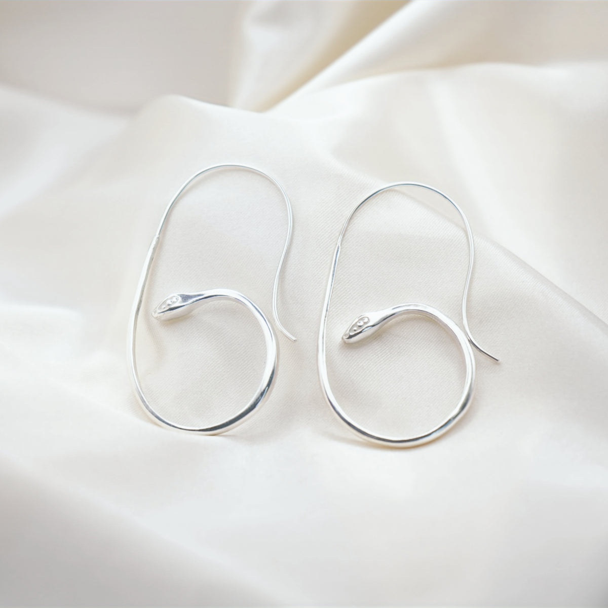 Snake Hoop Earrings image 2