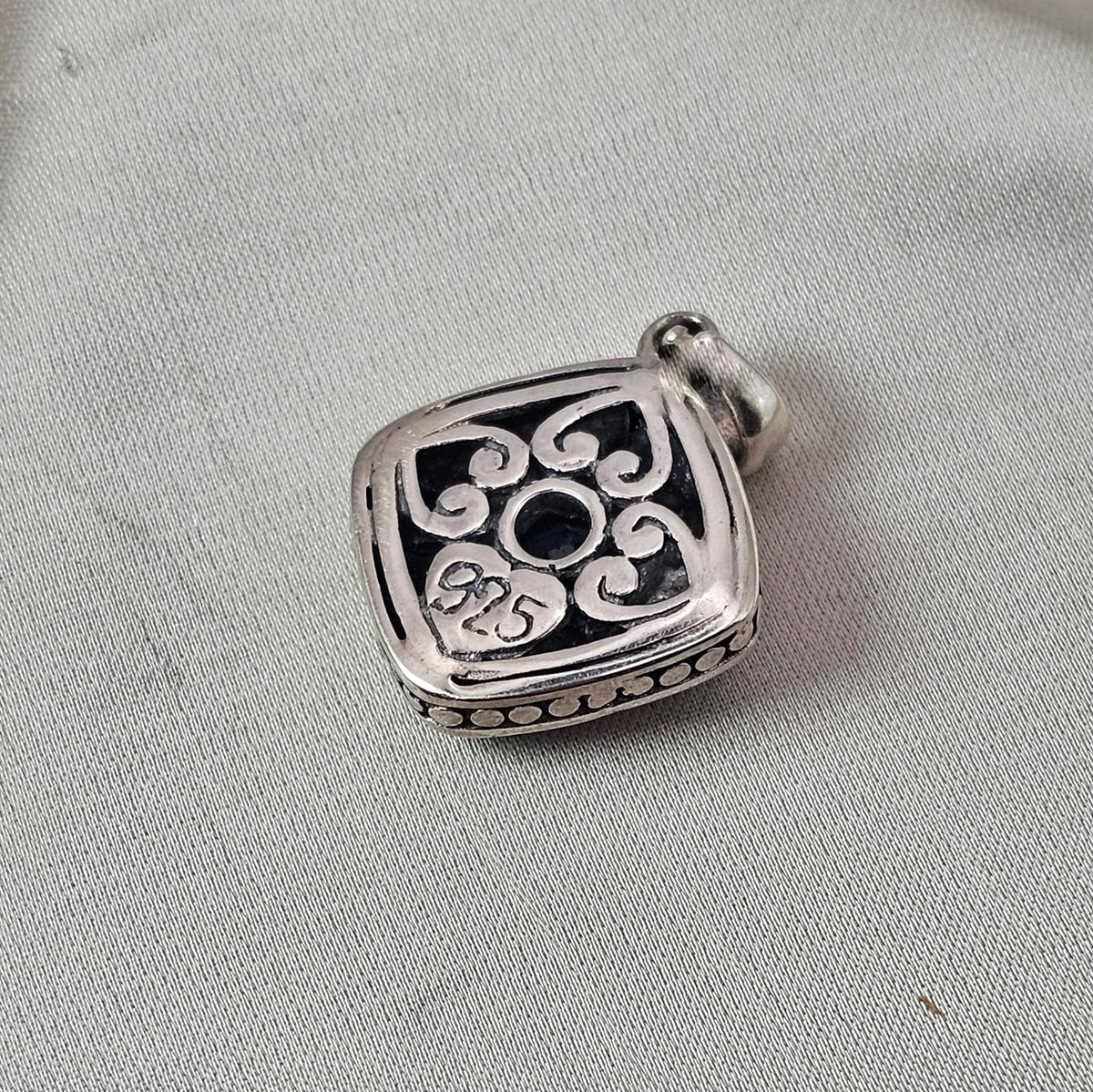 Blue Topaz Square Pendant
