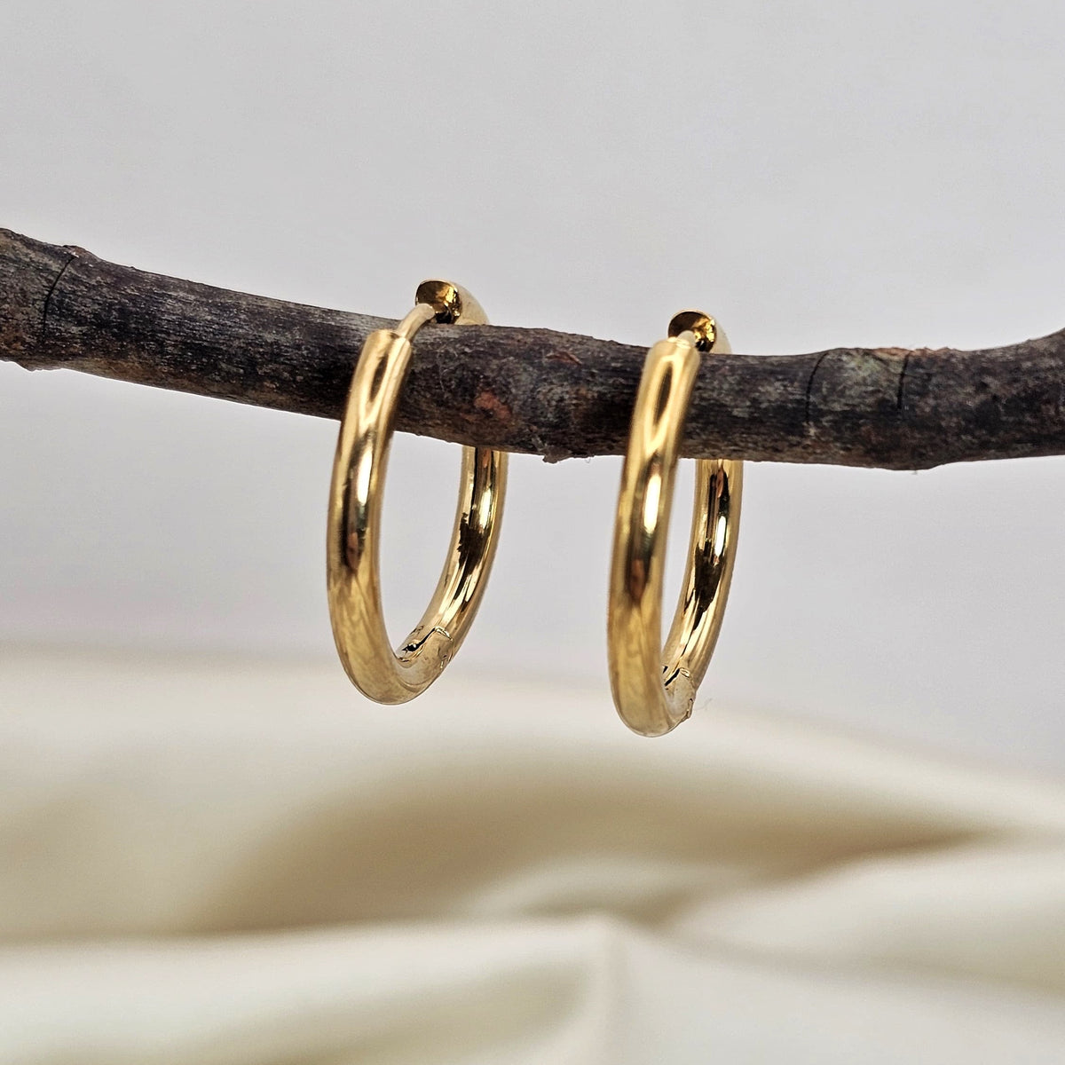 18k Gold Plated Stainless Steel Hoop Earrings