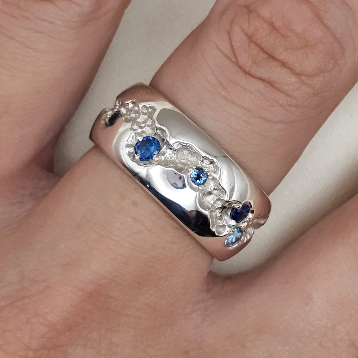 River Channel Ring with Sapphire and London Blue Topaz image 1
