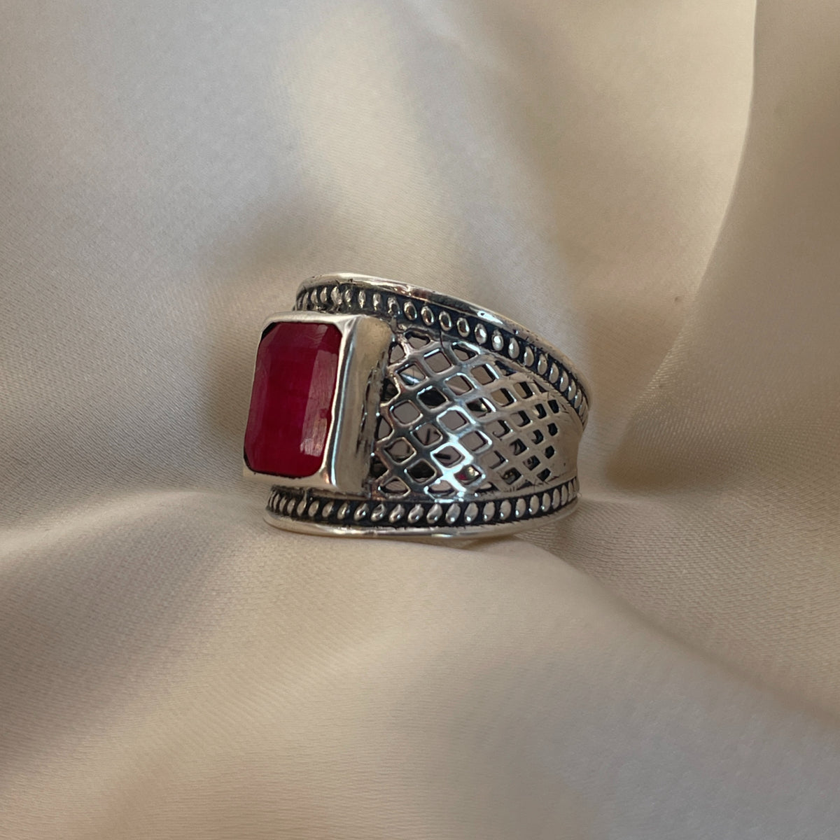 Rectangular Ruby Ring image 1