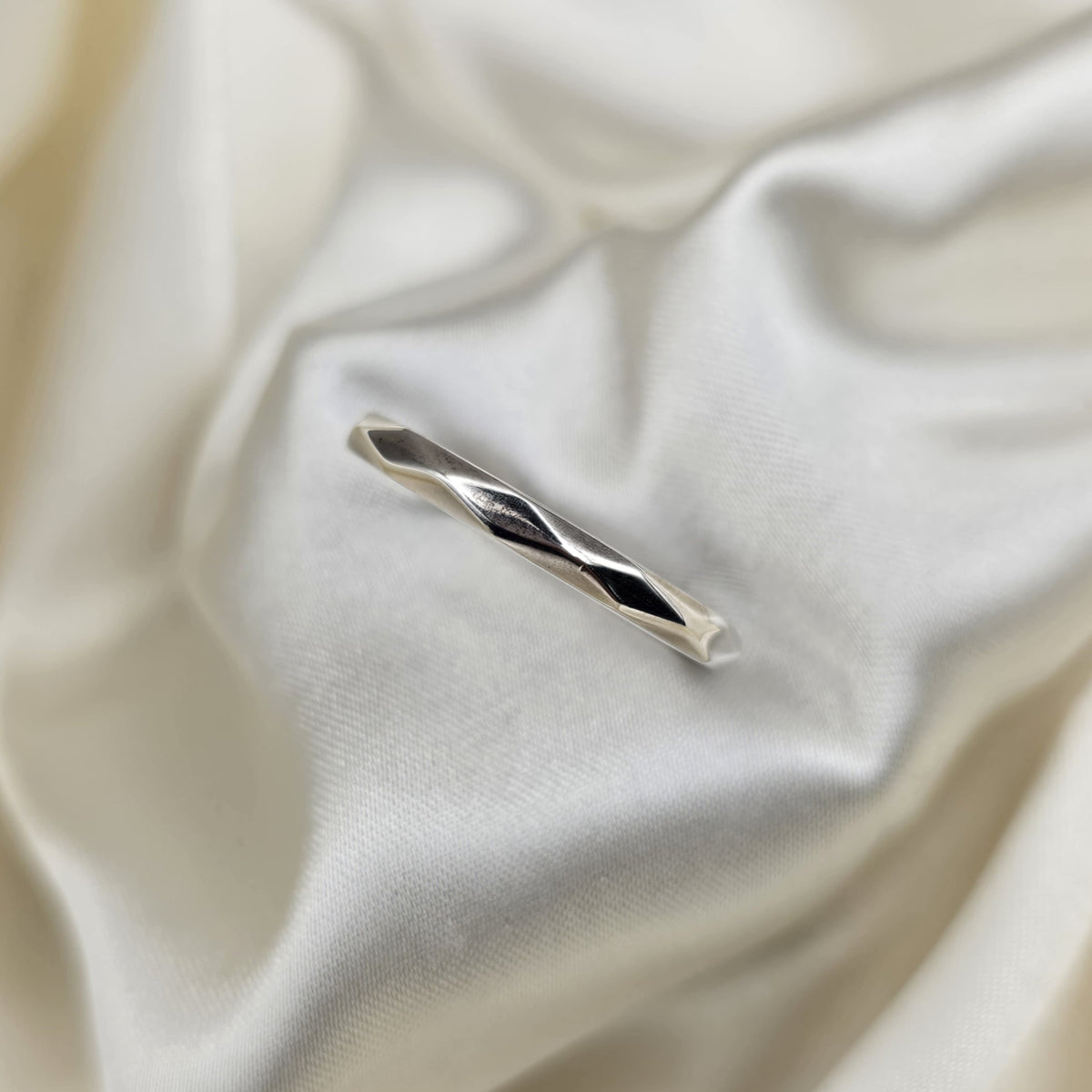 Plain Faceted Wedding Band image 3