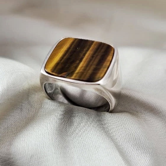 Tigers Eye Signet Ring