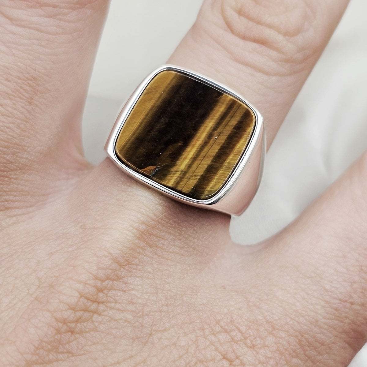 Tigers Eye Signet Ring