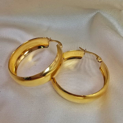 18k Gold Plated Stainless Steel Chunky Hoop Earrings
