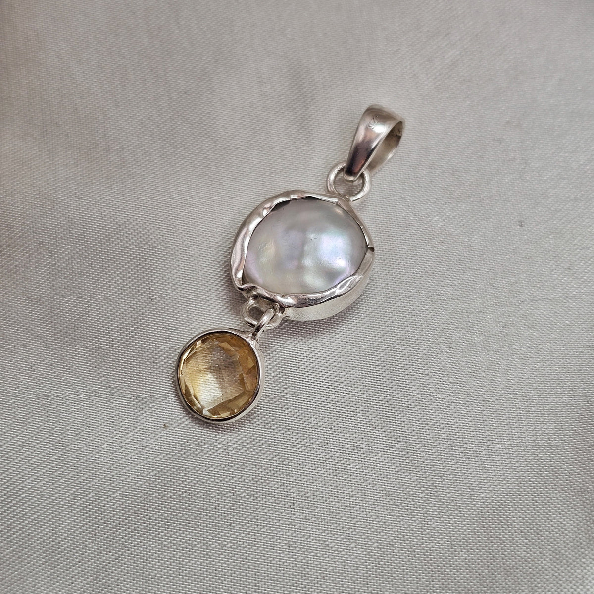 Baroque Pearl & Citrine Pendant