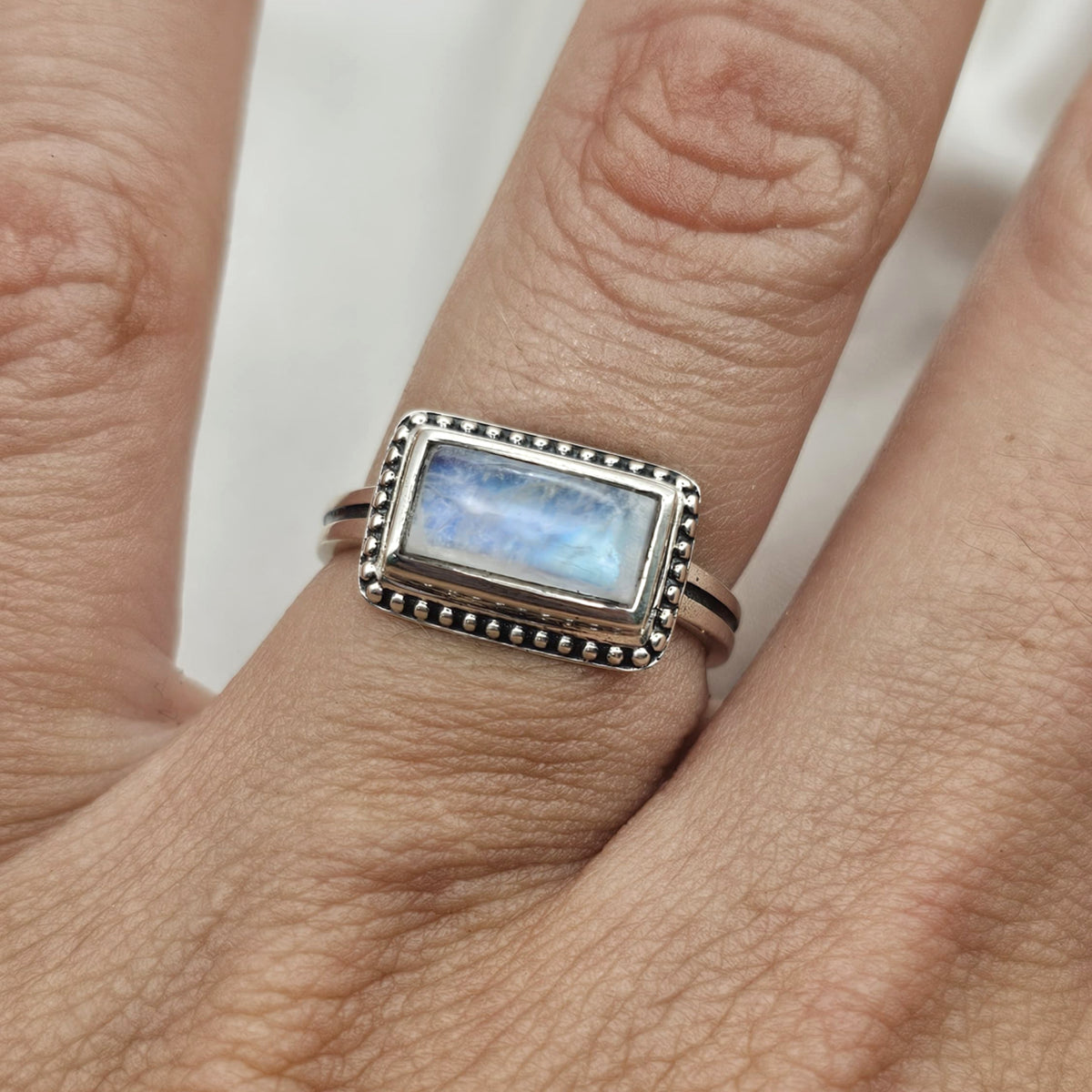 Rectangular Moonstone Ring image 1