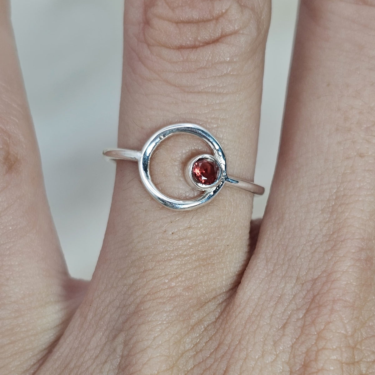 Garnet Swirl Ring