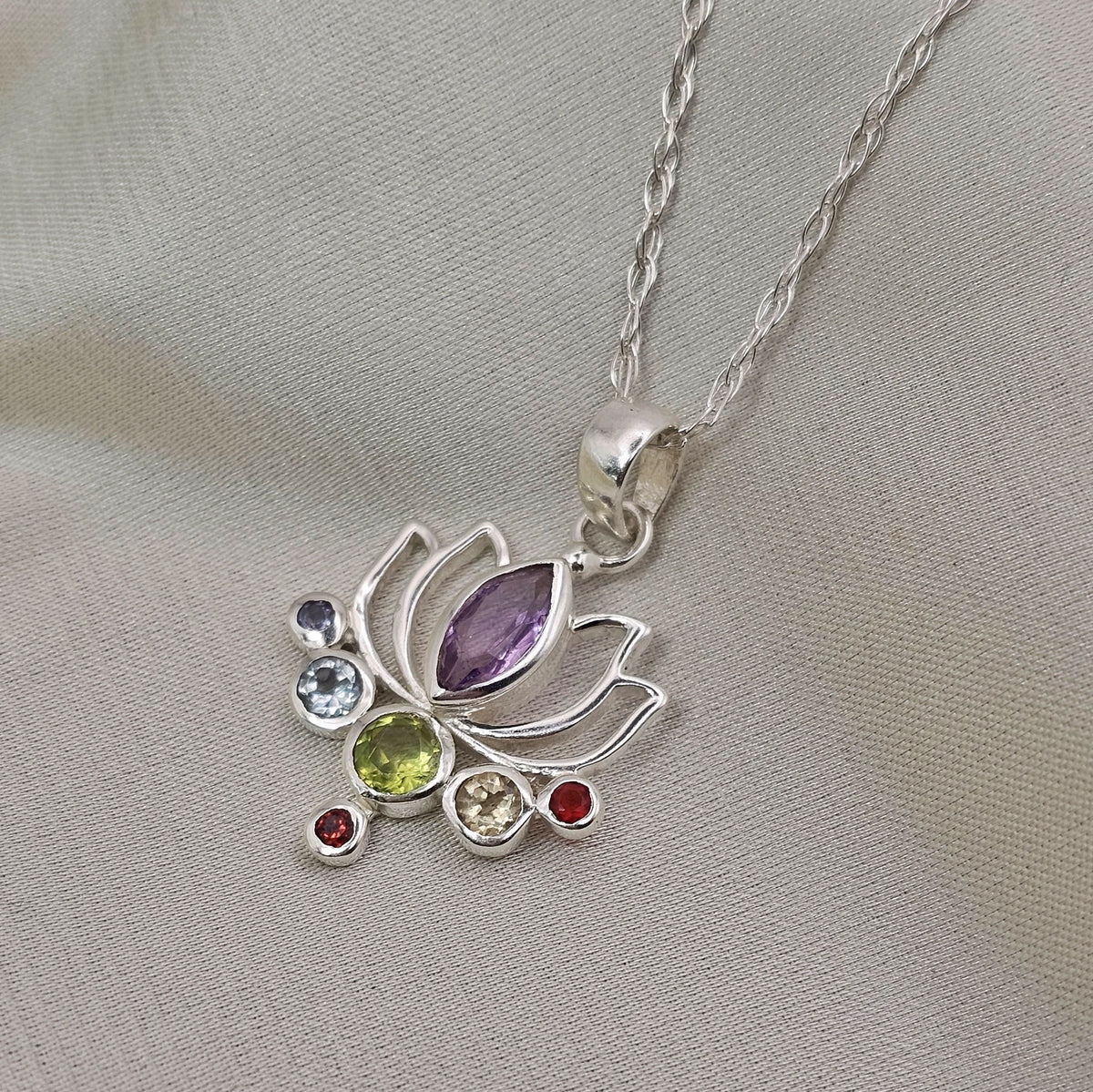Chakra Lotus Flower Pendant