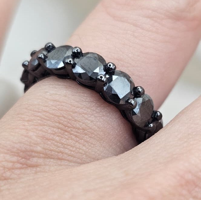 Black Moissanite Eternity Ring