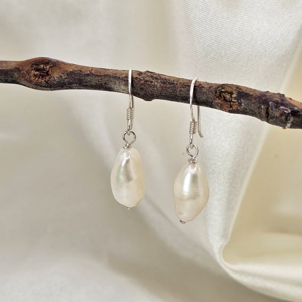 Biwa Freshwater Pearl Drop Earrings